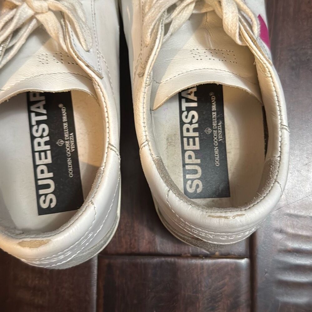 Golden Goose superstar White / Pink leather women's sneakers size 35 - Picture 5 of 9